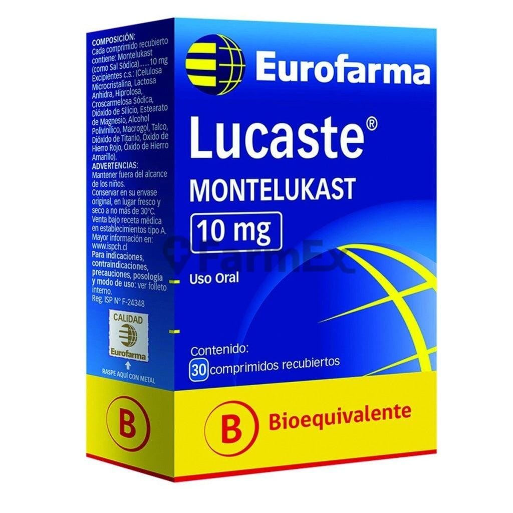 Lucaste 10 mg x 30 comprimidos Farmex-Fonasa-Persistente